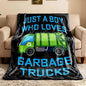 Boy Who Loves Garbage Trucks Blanket Soft Blankets and Throws Flannel Cozy Lightweight Quilt Gift Perfect for Bed Sofa Couch-60 x50 Medium for Teen