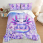Cute Axolotl Comforter Sets Full Size,Blooming Lavender Butterfly Printed Bedding Set for Kids Girls Room Decor,Cartoon Ocean Animal Themed Comforter Sets with 2 Pillowcases.