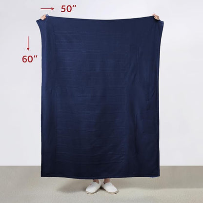 Sunbeam Electric Throw Royal Luxe Microplush Heated Blanket, 4 Heat Settings, 4-Hour Auto Shut-Off, Fast Heating, Warm and Cozy, Admiral Blue Color, 50" x 60"