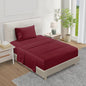 CHATEAU HOME COLLECTION 100% Egyptian Cotton Sheets Twin Size, Soft & Comfy Breathable 800 Thread Count Deep Pocket Sheets for All Seasons, Machine Washable No Pill Thick Cotton Bed Sheet - Burgundy