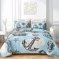 QOOMO Voyage Quilt Set King Size,Navigate Bedspread Coverlet Set,Anchor 3Pcs Bedding Set Printed Quilt with 2 Pillowcases,Soft and Lightweight,for All Seasons
