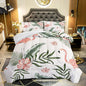 Flamingo Comforter Set Full Size Tropical Flamingo Palm Tree Leaf Pattern Bedding Set Flower Quilted Duvet for Kids Girls Boys Adult with 1 Comforter and 2 Pillowcases
