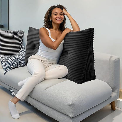 Headboard Wedge Pillow, Large Triangular Reading Pillow for Bed, Backrest Support Bolster for Sitting Up, Long Bed Rest Pillow with Removable Cover