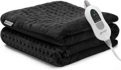 GENIANI XL Electric Heating Pad for Back Pain & Cramps Relief, Electric Throw, Birthday Christmas Gifts for Women, Men Auto Shut Off, Machine Washable, Heat Pad for Neck & Shoulder (12"x24" Jet Black)