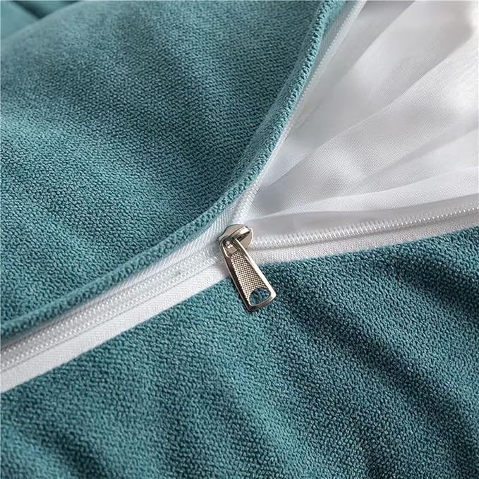 Triangular Reading Bed Rest Pillow Large Bolster Cushion Headboard Backrest Wedge Pillow with Removable Cover and Two Large Side Pockets (Teal Blue, King: 78 x 8 x 20 inches)