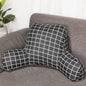 Bohemian Printed Reading Pillow with Support Arms Soft Bed Rest Pillows Back Support Cushion for Kids Reading Watching TV Sitting Up in Bed (20"x15"x8",Black Plaid)