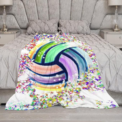 Volleyball Blanket Gifts - 60"x80" Sports Throw Blanket for Adults, Kids - Colorful Soft Plush Throws for Bed, Couch & Living Room