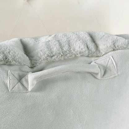 Faux Fur Assembly Need DIY Extra Large Backrest Reading Bed Rest Pillow with Arms and Pockets for Sitting in Bed Couch Sofa, Removable Cover & Filling Seprated, 28" x 30" x17", Light Gray