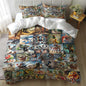 Funny Fusion Animals Bedding Set,Fusion Animals Duvet Cover Twin Full Queen King Set for Kids Boys Bed Decor Gifts (Color 6,Queen (90" x 90"))