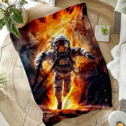 Kids Blankets Astronaut Blanket for Boys 6-8 Gifts for Astronaut Lovers, Cool Warm 60 x 50 Inches Flannel Throw for Sofa Bed Living Room Home Decor