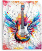 Guitar Gifts for Guitar Players Men, Music Throw Blanket for Kids Teens Adults Guitar Lovers, 50x60 Inches Soft Cozy Fuzzy Flannel Blankets for Sofa Couch Bed Home