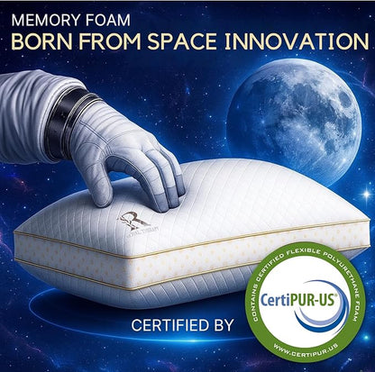 Royal Therapy 4-Pack Queen Memory Foam Pillow, Adjustable Shredded Odor-Free Pillow for Neck & Shoulder Pain Relief, Support for Back, Stomach, Side Sleepers, AirFlowPRO
