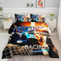 Kids Comforter Set Racing Theme Printed Pattern Bedding Set with 1 Comforter and 2 Pillowcases for Girls Boys Bedroom All Season(D-Racing Theme Twin)
