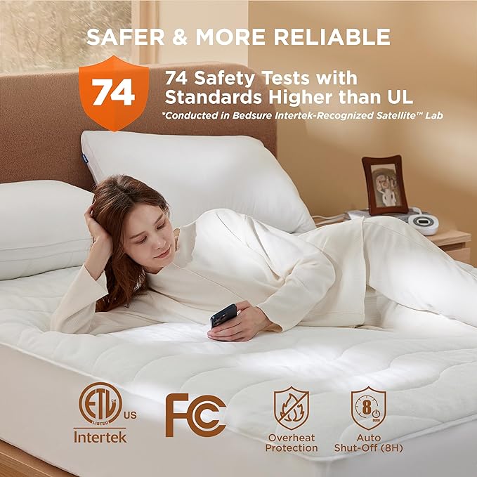 Bedsure Heated Mattress Pad King - Bed Warmer with Memory & Preheat Functions, 12-Hour Auto Off & 10 Heat Settings, Dual Controllers, Fast Heating, Coral Fleece Electric Mattress Pad King, 78"x80"