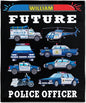Custom Police Car Blanket for Boys Kids Police Car Lovers Soft Plush Warm Cartoon Car Blanket for Couch Bed Sofa Decor Birthday Custom Police Blanket Police Gifts 30''x 40'
