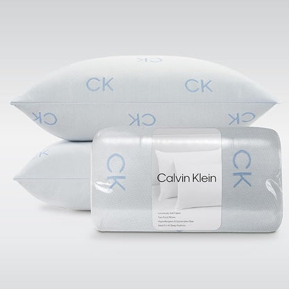 Calvin Klein Cooling Knit 20" x 36" King Size Set of 2 Bed Pillows for Sleeping, White