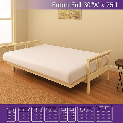 Futon Full (54"x 75") Waterproof Mattress Protector - Fitted Sheet Style - Hypoallergenic Premium Quality Cover Protects Against Dust White