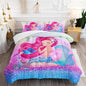 Mermaid Butterfly Comforter Set Twin Size Fairy Tale Sea Shell Grass Bedding Set Colorful Rainbow Quilt Bed Set for Kid Girls with 1 Comforter and 2 Pillowcases