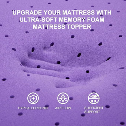 SINWEEK 3 Inch Gel Memory Foam Mattress Topper Twin XL, Twin Extra Long Mattress Pads for College Dorm Single Bed, Ventilated Soft Bed Topper, CertiPUR-US Certified, Twin XL Size