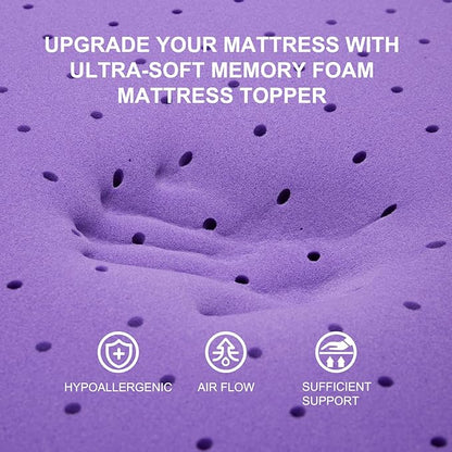 SINWEEK 4 Inch Gel Memory Foam Mattress Topper Ventilated Soft Mattress Pad, Bed Topper, CertiPUR-US Certified, Twin XL Size