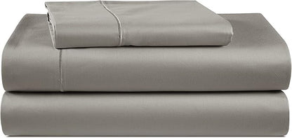 LANE LINEN 100% Egyptian Twin Bed Sheets Cotton, Soft & Comfy No Pill Fade Resistant Natural Cooling Mercerized Cotton Twin Size Sheets 15" Deep Pocket - Charcoal