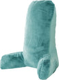 Home Soft Things Fox Faux Fur Bedrest Reading Pillow with DIY Filling, Need Assembly, Backrest Armrest Pillow Chair Back Support for Sitting up in Bed, Aqua, 28" x 30" x 17"