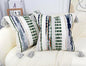Boho Throw Pillow Covers 18x18 Aesthetic Neutral Boucle Couch Pillow Cover Rainbow Striped Decorative Accent Pillow Case for Couch Bed Sofa Farmhouse Bedroom,Modern Funky,Set of 2 Sage Green