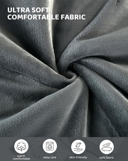 Heated Blanket Electric Blanket Twin Size, Super Soft Cozy Upgraded Flannel Heating Blanket with 9 Heating Levels & 1-9 Hours Auto Off, Fast Heating & Overheat Protection, 62" x 84", Iron Gray