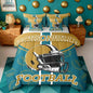 Feelyou Football Comforter Set with Sheets 7 Piece King Size Ball Games Bed in a Bag Kids Boys Girls Rugby Bedding Set City of Footballs Bedroom Decor Rugby Sports
