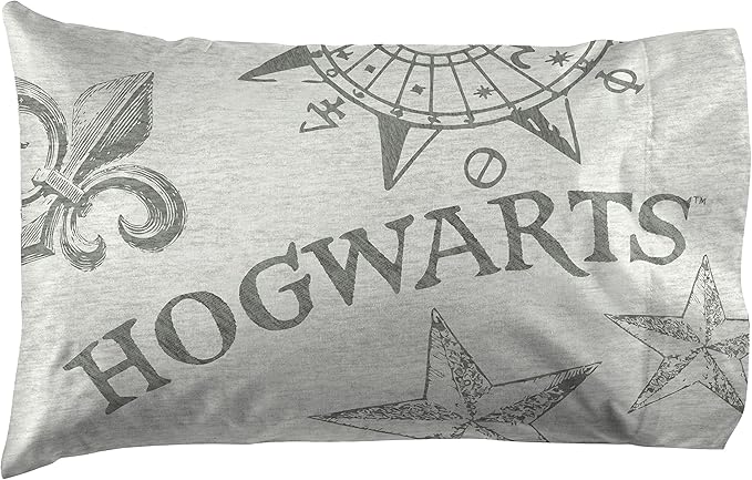 Jay Franco Harry Potter Spellbound 4 Piece Twin Bed Set - Includes Reversible Comforter & Sheet Set - Bedding Features Hogwarts Logo - Super Soft Polyester - (Official Harry Potter Product)