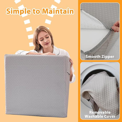 Wedge Pillow for Sleeping, 10" Bed Wedges Pillow for Headboard, Triangle Incline Wedge for Acid Reflux, Pillows Wedge for Back Pain Relief, Elevated Leg Pillows After Surgery, Snoring, Grey