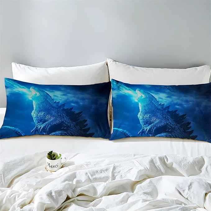 Duvet Cover Set Queen King Size Dinosaur Comforter Cover Bedding Set 3D Print for Kinds Men Home Deco 1 Piece Quilt Cover 2 Pieces Pillow Shames No Comforter (Dino36, Full/Queen)