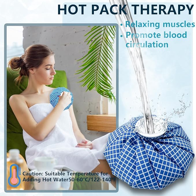 Ice Bags for Injuries, Classic No-Leak Elastic Breathable Ice Pack, Cold and Heat Treatment Ice Bag, Can Relieve Headaches, Migraines, Sports Injuries Swelling Pain, 2 Sizes (6''/11'') (3 Sets)