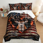 Deer Bedding Sets for Kids Boys Girls Room Decor,Hunting Themed American Flag Bedding Comforter Sets,Western Comforter Sets Camo Twin Bedding Set with 2 Pillowcases.