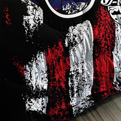 Axolotl Dirt Bike Comforter Set Twin, American Flag Bedding Set, Motocross Comforter,White Red Stripes Stars Bedding, Motorcycle Racer Quilt for Boys Kids Teens Men, 1 Dirt Bike Quilt 2 Pillowcases