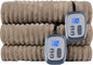 Electric Heated Blanket Queen Size 84x90 Inch - Ultra Soft Silky Flannel with Ribbed Texture, Dual Zone Controllers with 10 Heating Levels and 12 Hours Auto-Off Feature - Camel