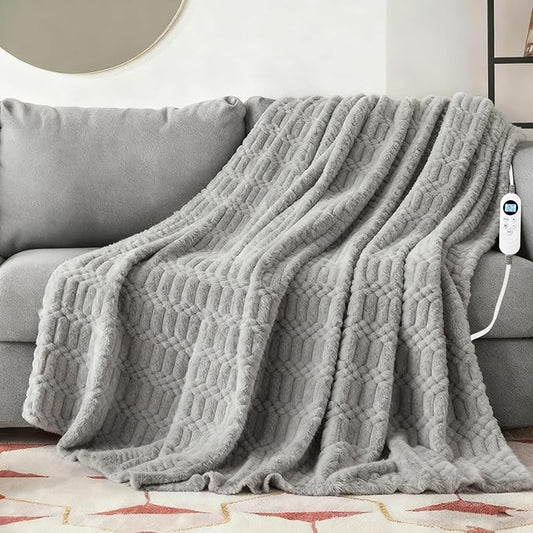 Heated Blanket,Electric Flannel Blanket,Heating Blanket with ETL & FCC & 12 Heating Levels & Auto Shut Off，Machine Washable -Single(50"x60")