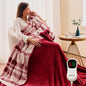 Heated Electric Blanket Twin Size - 62"x84" Flannel Heating Blanket with 10 Heating Levels & 5 Time Settings Over-Heat Protection, Winter Warmer for Adults with ETL Certification（Red）