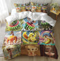 Funny Fusion Animals Bedding Set,Fusion Animals Duvet Cover Twin Full Queen King Set for Kids Boys Bed Decor Gifts (Color 9,Queen (90" x 90"))