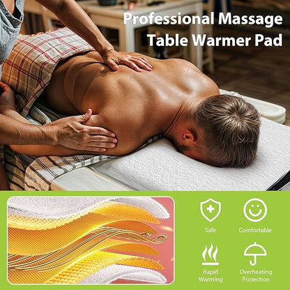 Massage Table Warmer Heating Pad Professional SPA Massage Bed Warmer with Timer, 9 Heat Settings, Overheat Protection for Massage Bed & Spa, Thickened & Soft Fleece, 30" x 71", with Face Hole