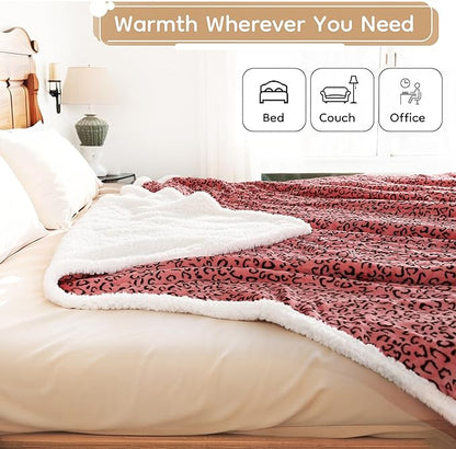 Electric Heated Blanket Full Size 72x84 - Leopard Print Flannel Soft Heating Blanket with 10 Heat Levels & Auto Shut Off, Machine Washable Warm Throw for Bed Couch, Black Red