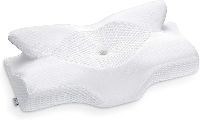 Elviros Cervical Memory Foam Pillowcase (No Filler) (White)