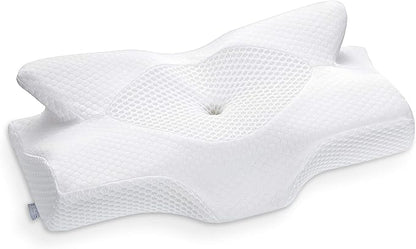 Elviros Cervical Memory Foam Pillowcase (No Filler) (White)