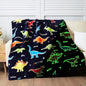 QSTEHEML Dinosaur Glow in The Dark Blanket,Dinosaur Gifts Toys for Boys Age 3 4 5 6 7 8 9 10 11 12 Year Old, Soft Throw Blanket for Kids Boys- Christmas Birthday Bedroom Decor 50"×60"