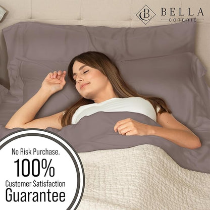 Bella Coterie | Luxury Bamboo Viscose King Size Pillowcase Set | 100% Organically Grown | Ultra Soft | Cooling | 2 Pcs [Mocha]
