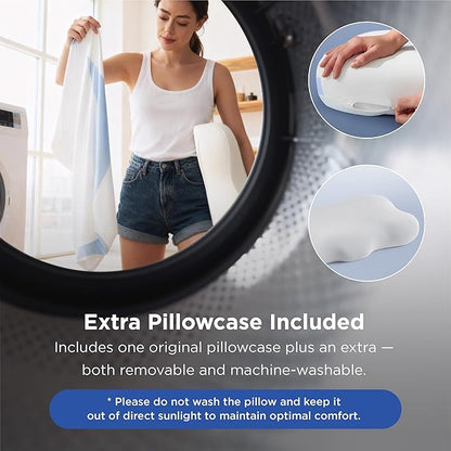 Bedsure Cervical Neck Pillow - Ergonomic Pillows for Deep Sleep, Memory Foam Pillows for Side & Back Sleepers, Orthopedic Cervical Pillow Shape Gently Cradles Head & Neck Support, Shoulder Pain Relief