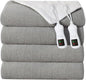 Electric Heated Blanket Queen Size, Washable Blanket Warmer with Dual Control for Home for Adults, Super Cozy Soft Fabric, 84" x 90", 9 Heat Levels, 1-9H Auto-Off, ETL Certified, Gray