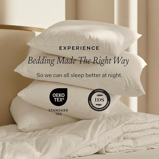 BOLL & BRANCH Down Chamber Pillow - Medium, Standard - Naturally Cooling Shell - Premium Comfort, Superior Support - Cruelty-Free IDS Certified Down