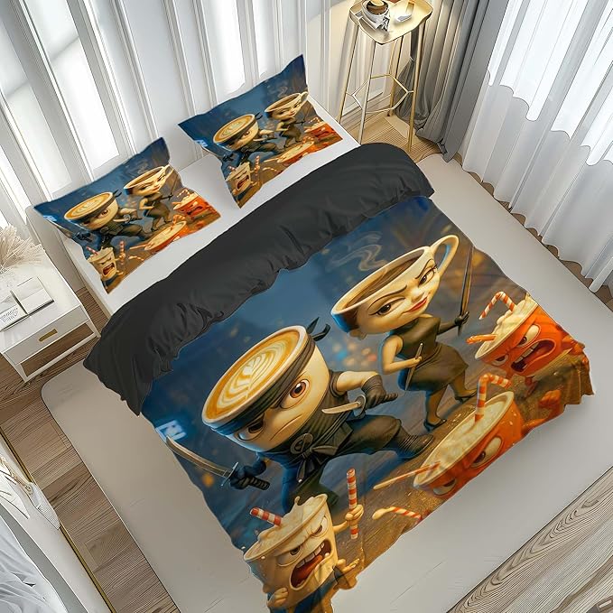 Italian Brainrot Bedding Duvet Cover Set,Funny Fusion AnimalsTwin Full Queen King Comforter Cover Bedding Set for Kids Boys Bed Decor Gifts ﻿ (Color 18,Queen (90" x 90"))