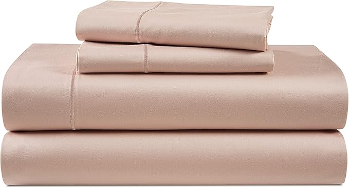 100% Egyptian Cotton Sheets Queen Size - Naturally Cooling & Breathable 4 Piece Silky Sateen Weave Queen Sheet Set, Ultra-Soft & Durable Hotel Luxury Sheets with 15" Snug Fit Deep Pockets - Sepia Rose